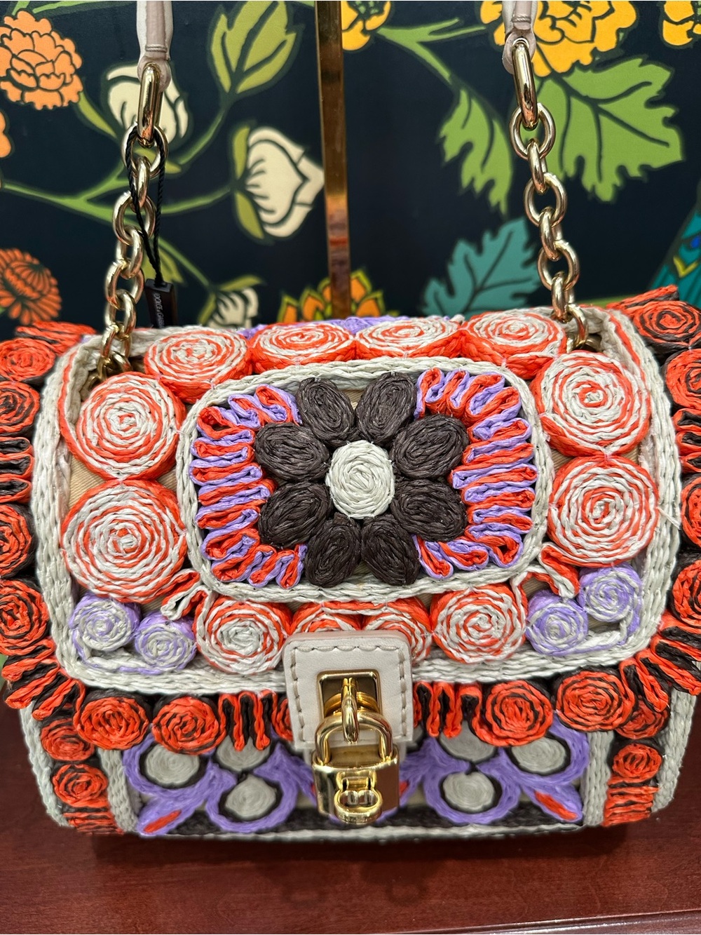Dolce & Gabbana Miss Dolce Runway Raffia Floral Bag SS2013 Milan Runway - Picture 4 of 17